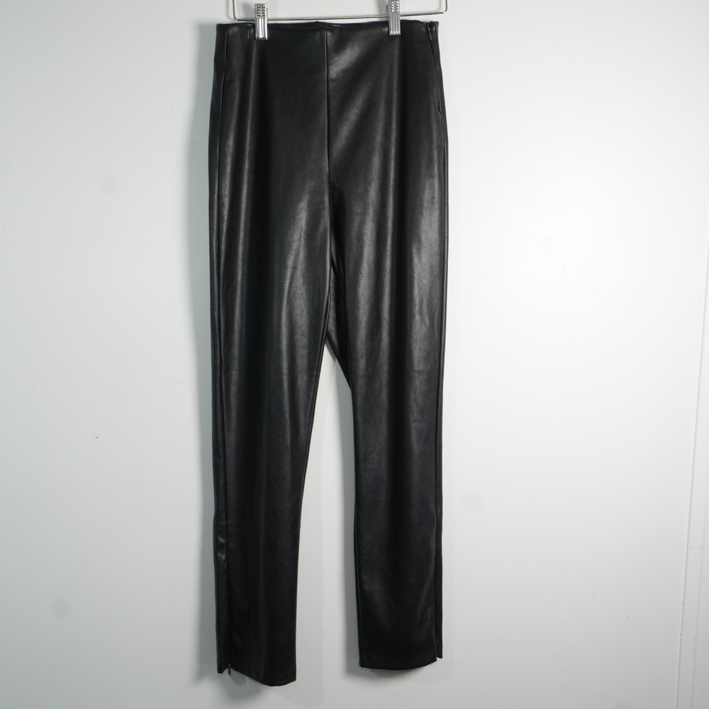 Old Navy Faux Leather Pants Women 2 Black Extra High Rise Skinny Ankle Zip Edgy